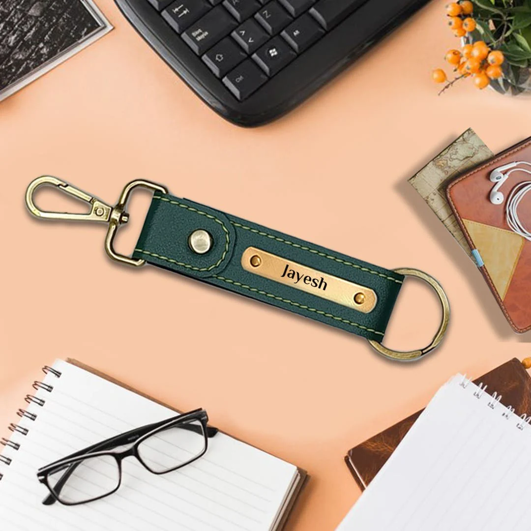 Personalised Premium Vegan Leather Name Keychain